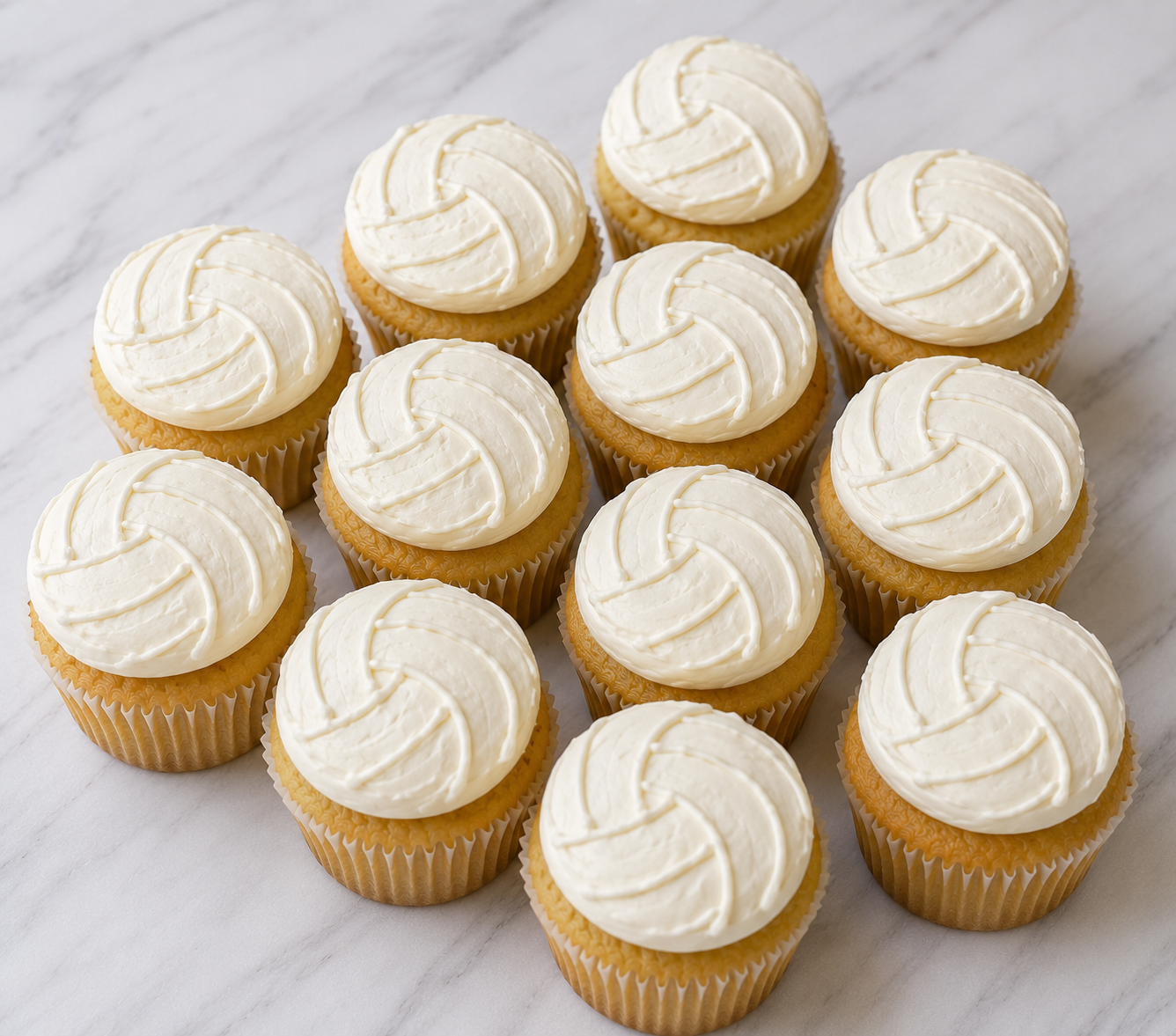 Volleyball Cupcakes