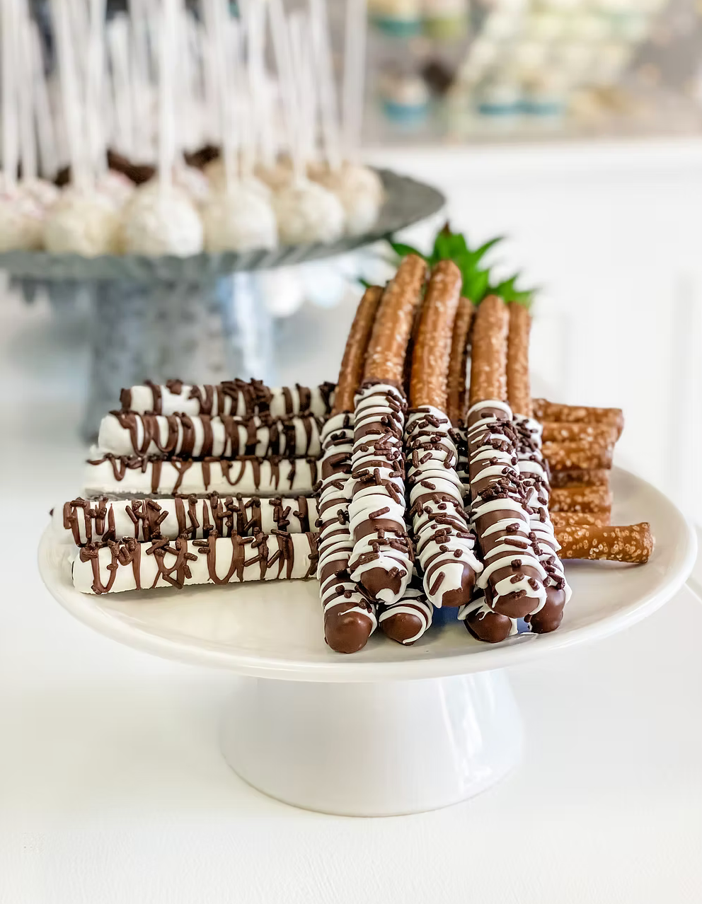 Chocolate Dipped Pretzel Rods