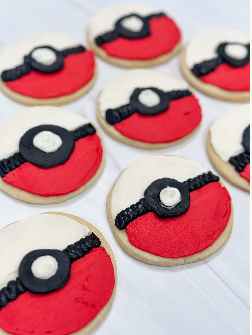Pokeball Sugar Cookies