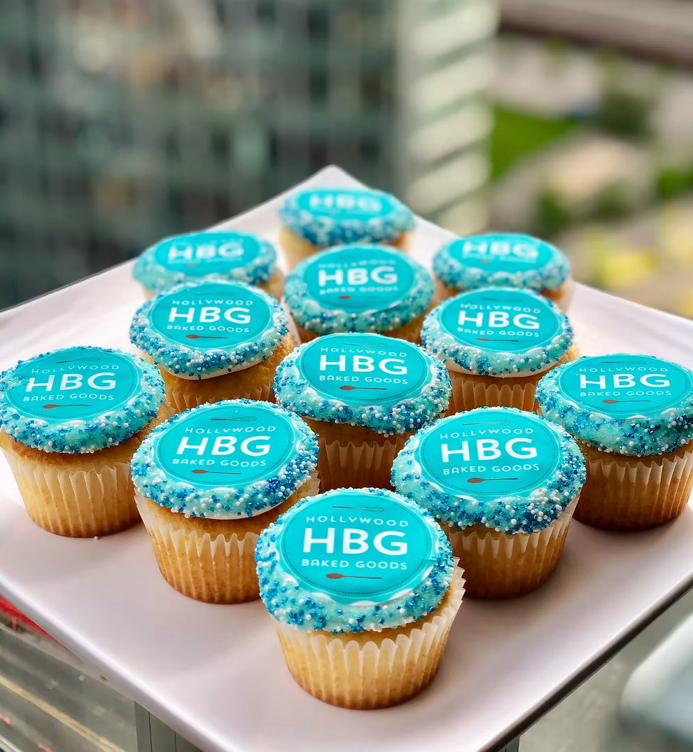 Customizable Edible Image Logo Cupcakes