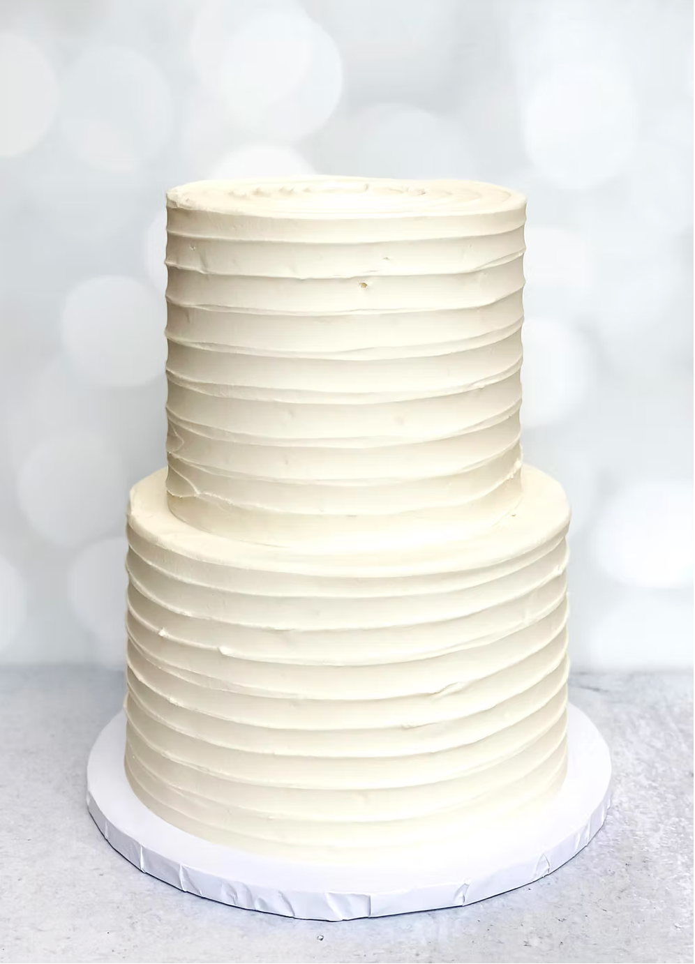 6" + 8" Two Tiered Pleat Cake