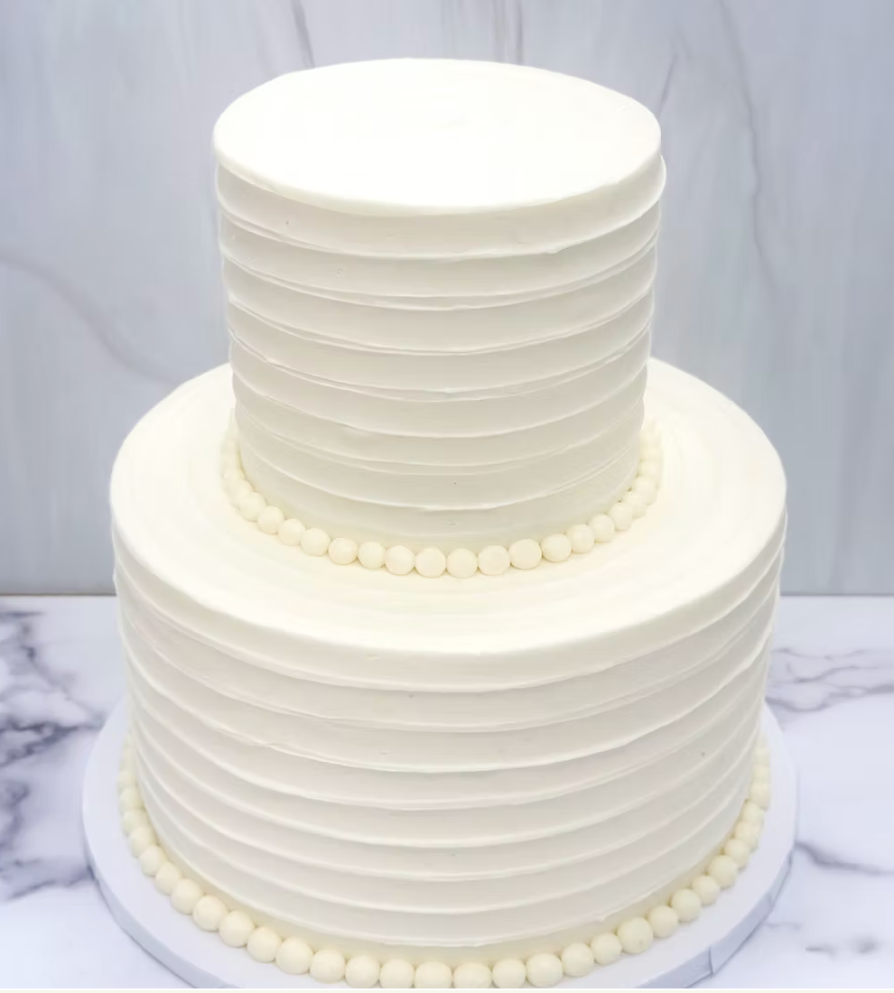6" + 10" Two Tiered Pleat Cake
