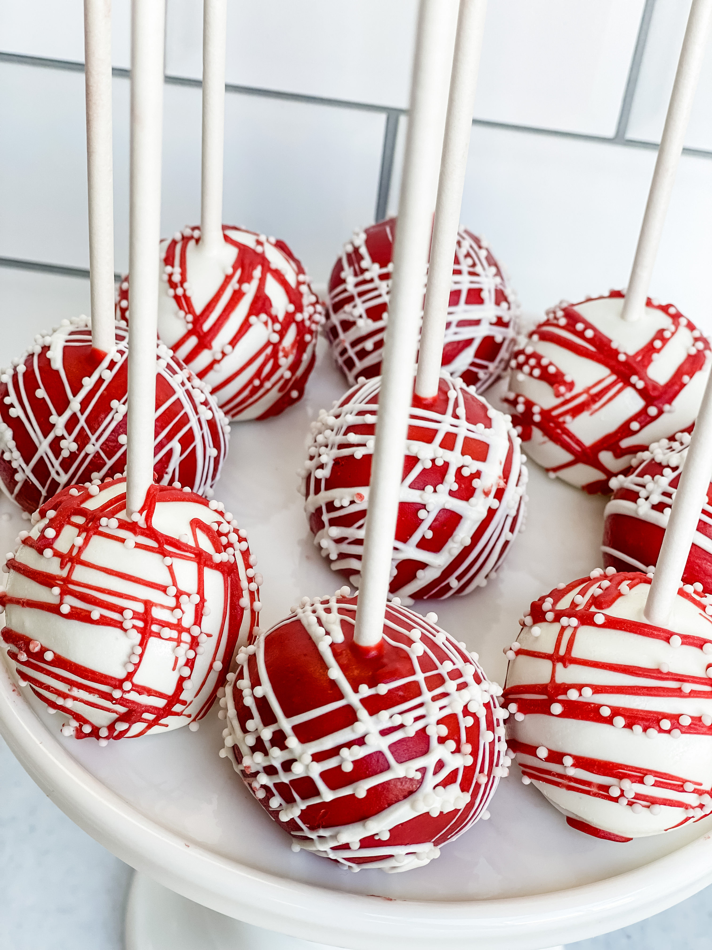 Red + White Cake Pops