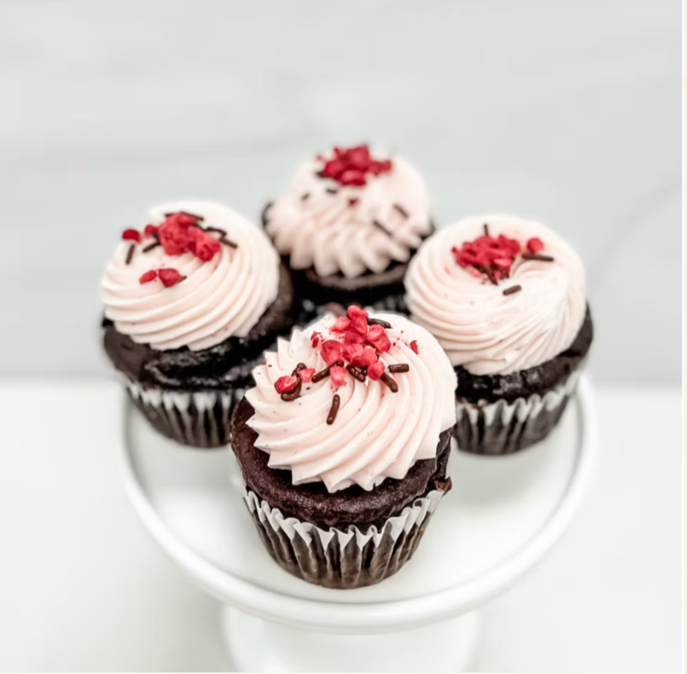 Vegan & Gluten Friendly Chocolate Raspberry Cupcakes