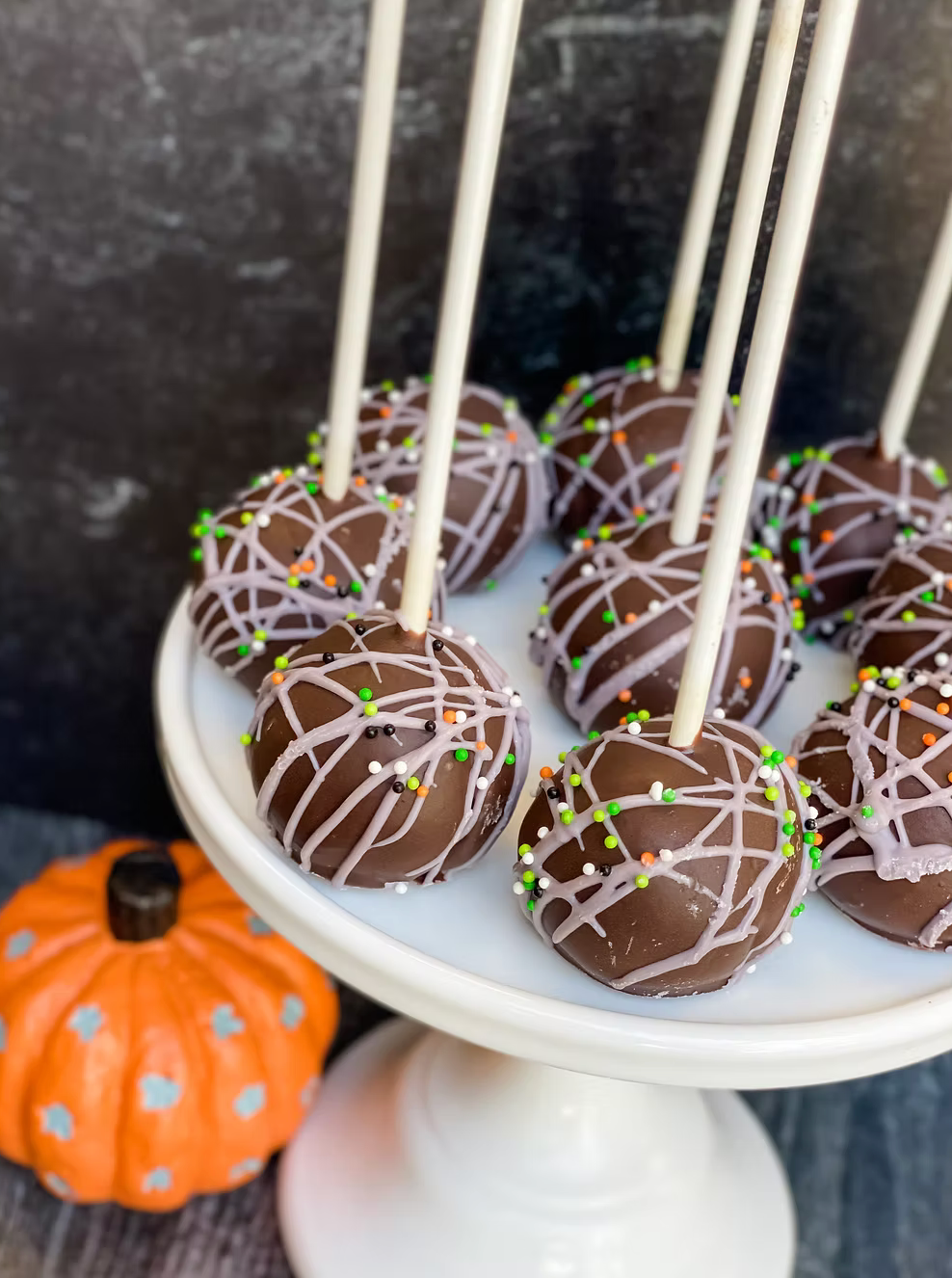Vegan Chocolate Halloween Cake Pops