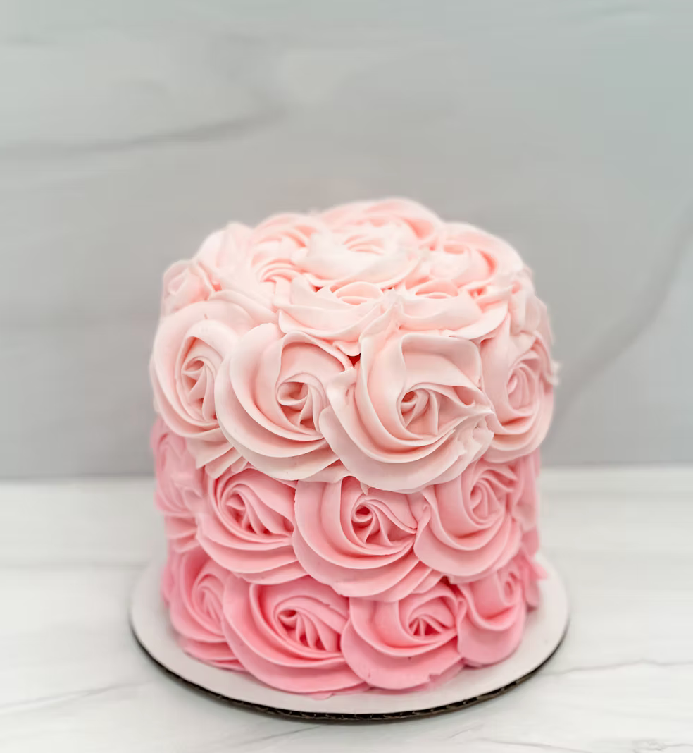 4" Ombre Rosette Mini Cake