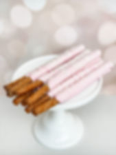 Pastel Pink Chocolate Dipped Pretzel Rods