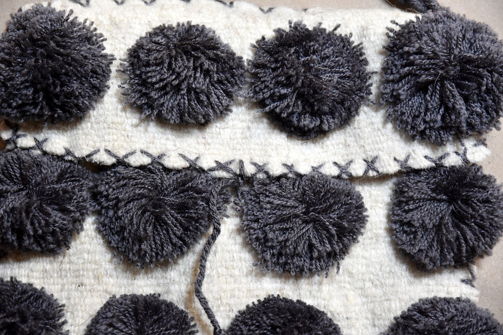 Thumbnail: Back-strap Woven Pompom Purse