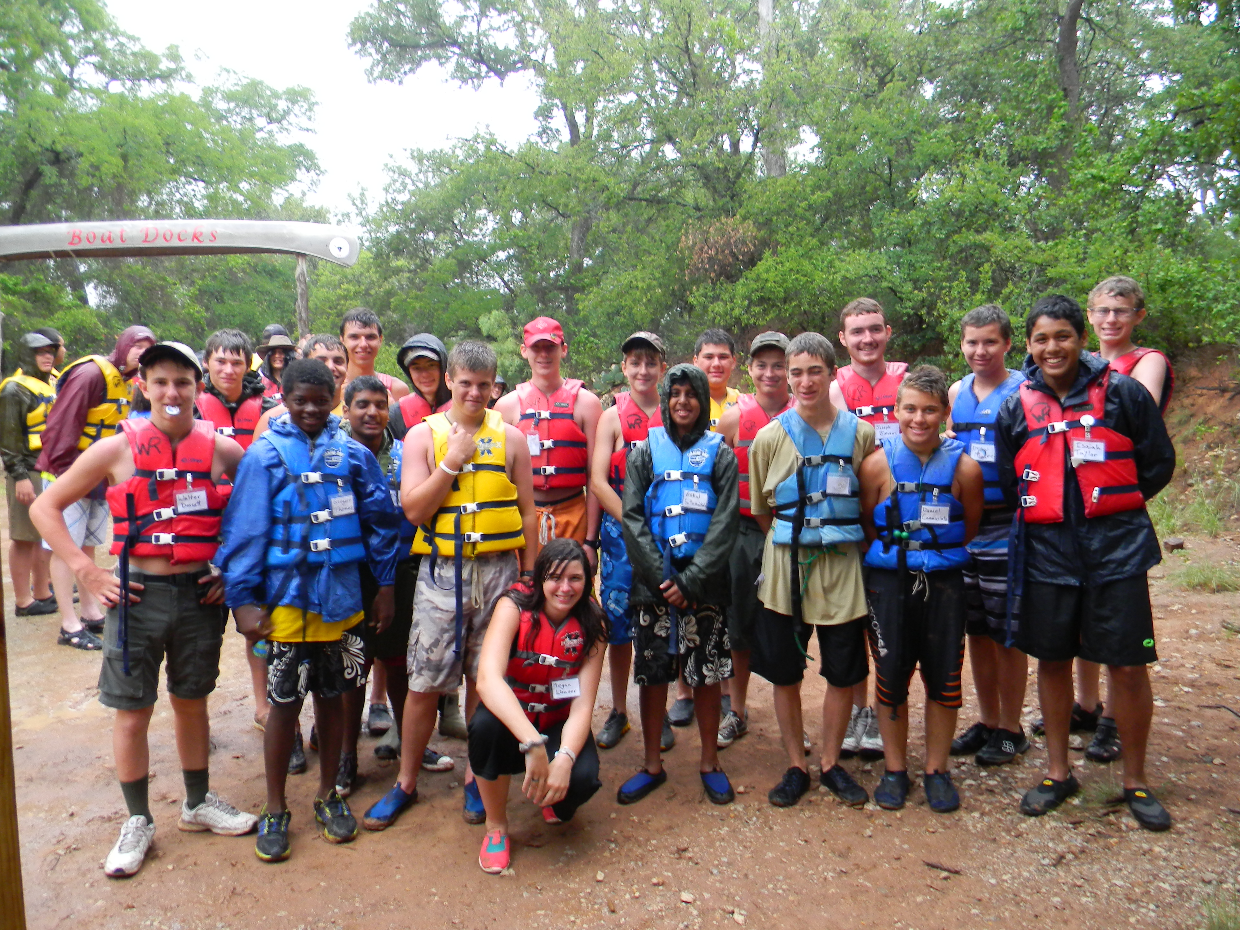Scouts at the boat docks
