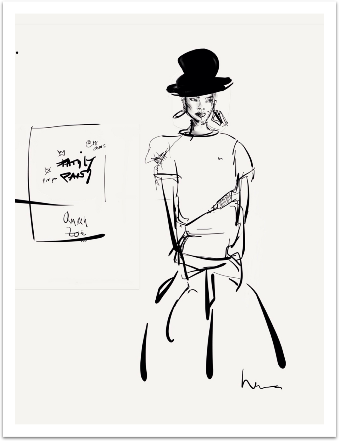 QUEEN ZOE - Sketch - Fine Art Print 27x35,3 - Inspiring Women 2020