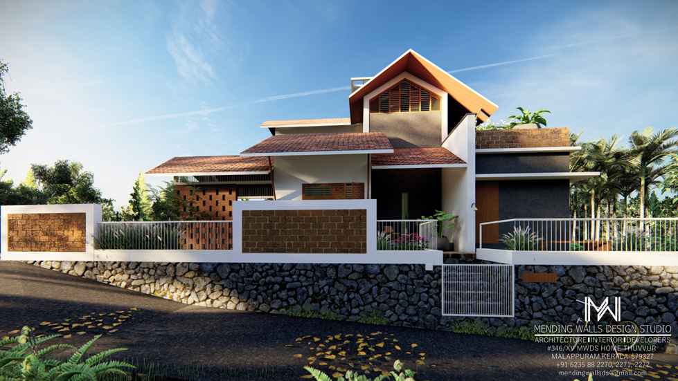 Seraphina Residence by Mending walls Design Studio, The Leading Architectural and Interior Designing Firm in Malappuram and Calicut Kerala