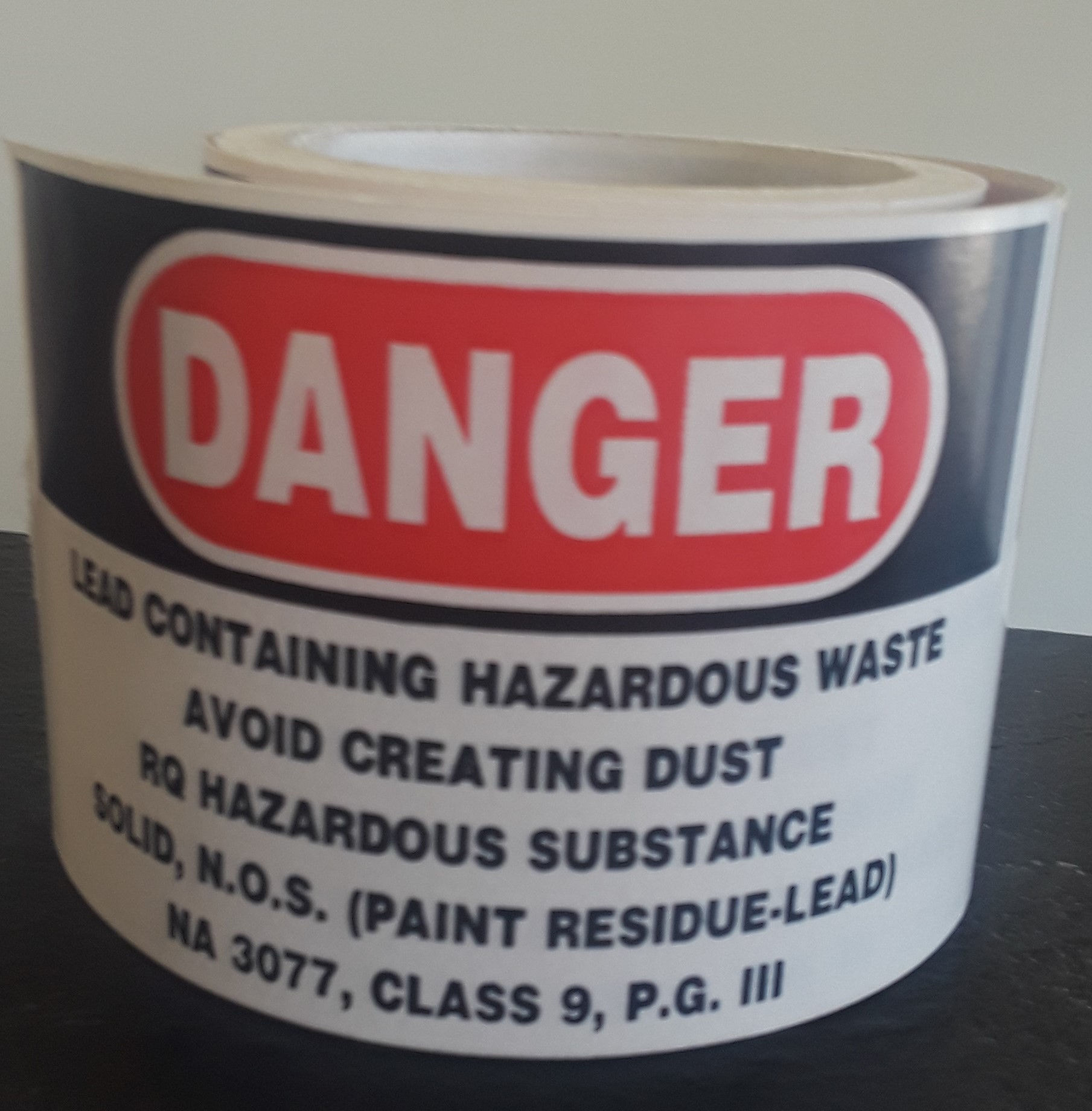Harris Industries Danger Contains Lead Label 3"x5"