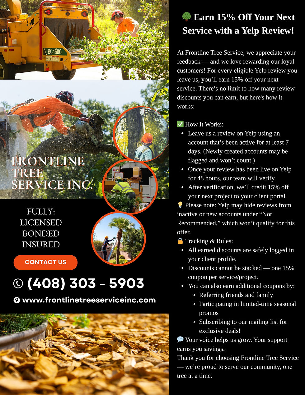 Frontline Tree Service Inc is the Bay Area’s trusted choice for expert tree care, offering fast, affordable services includin