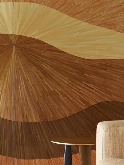 Marqueterie de paille Lison de Caunes pour l'hôtel Castelfalfi.