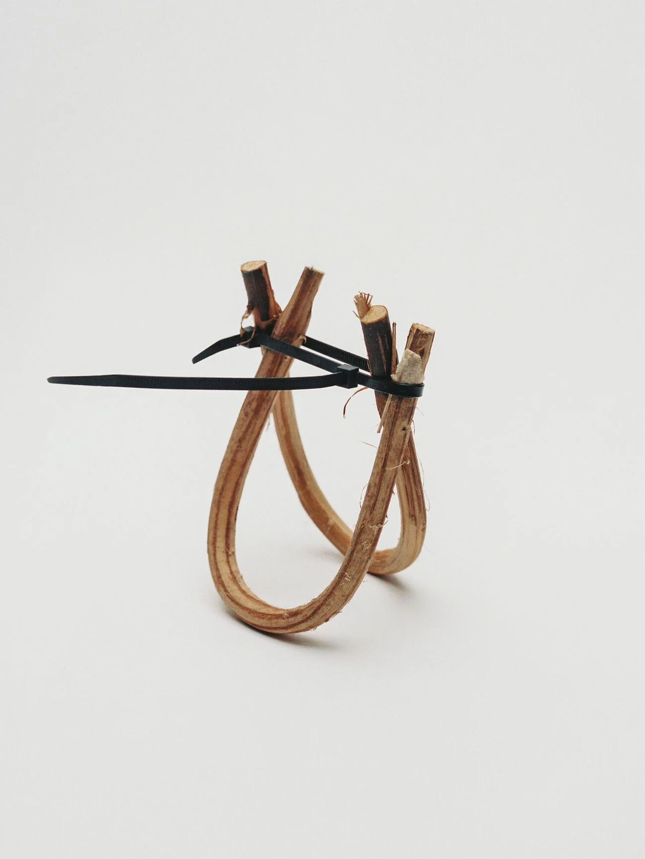 Wood structure sculpture symbolizing Loewe Craftsmanship.