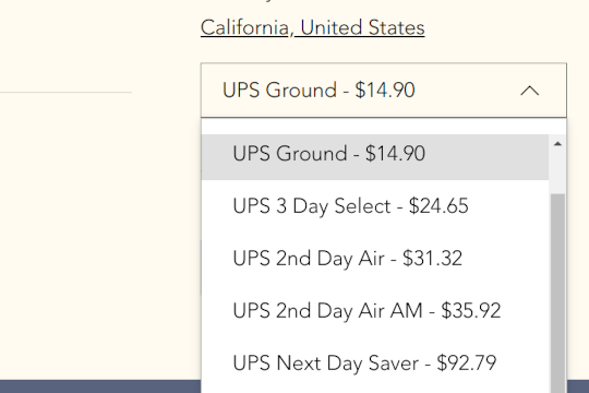 UPS Shipping Rates banner
