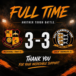 First game of the season finishes in a 3-3 draw. We led 3 times and they pegged us back each time, scoring the final equaliser in the 103rd minute. A good team performance with some really strong individual performances just wasn’t enough to get the 3 points. Cam Hynes with 2 and Joe McNeil with 1. Never seen a football game go on that long and there wasn’t even a hydration break. Ref’s watch must have broken.