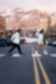 Couple at their Downtown Elopement with Vegas Style vibes