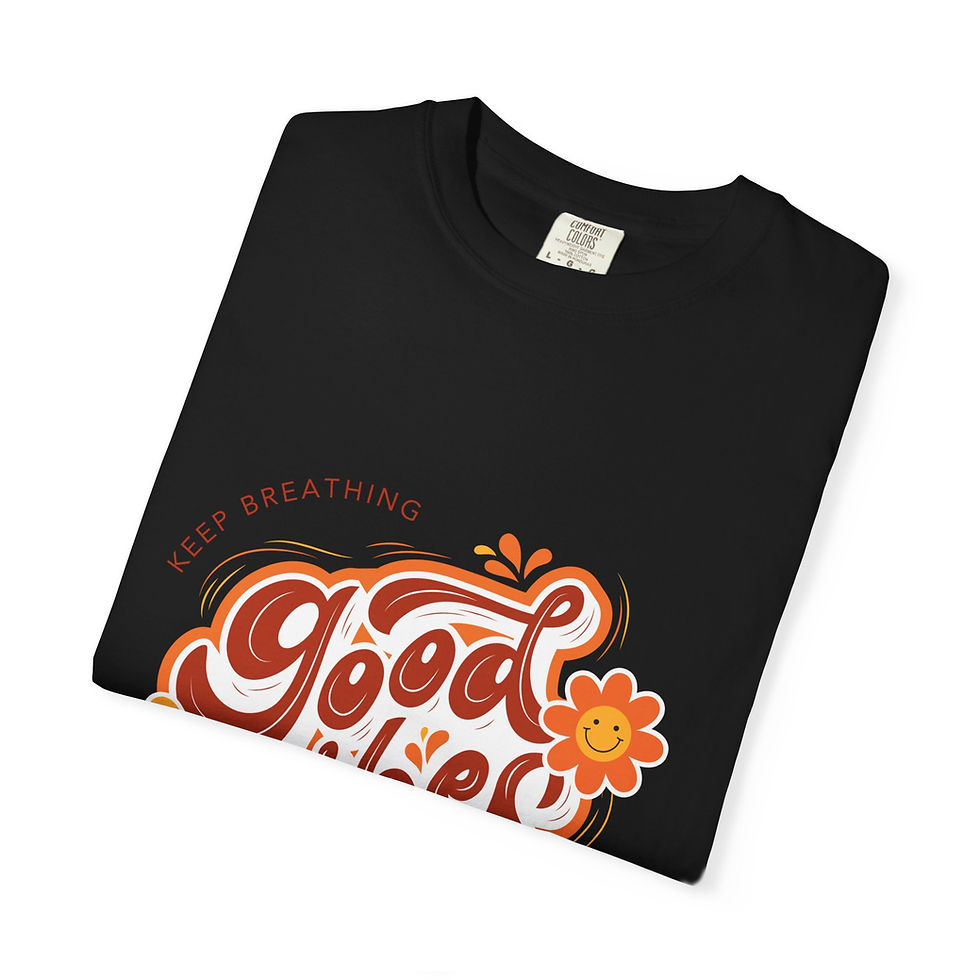 Thumbnail: Good Vibes T-Shirt — Retro Floral Positive Message Tee