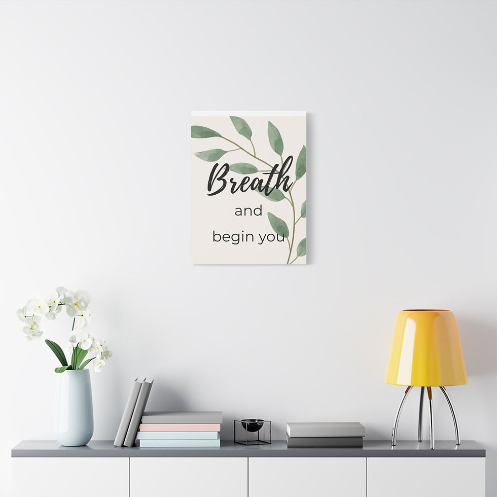Thumbnail: Breath and Begin Motivational Matte Canvas