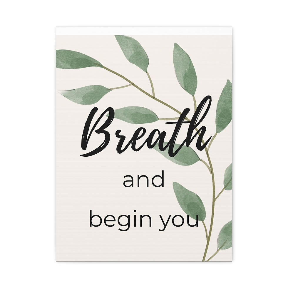 Thumbnail: Breath and Begin Motivational Matte Canvas