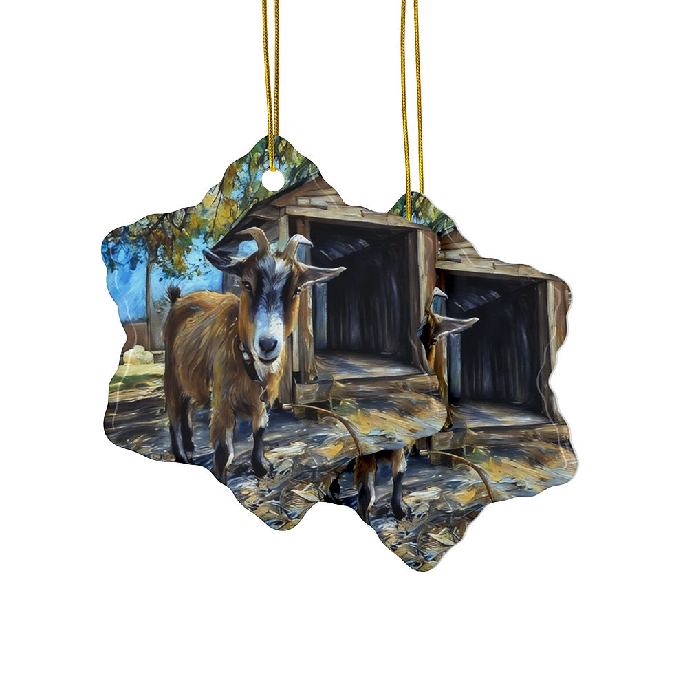 Thumbnail: Mistletoe the Goat Christmas Ornament