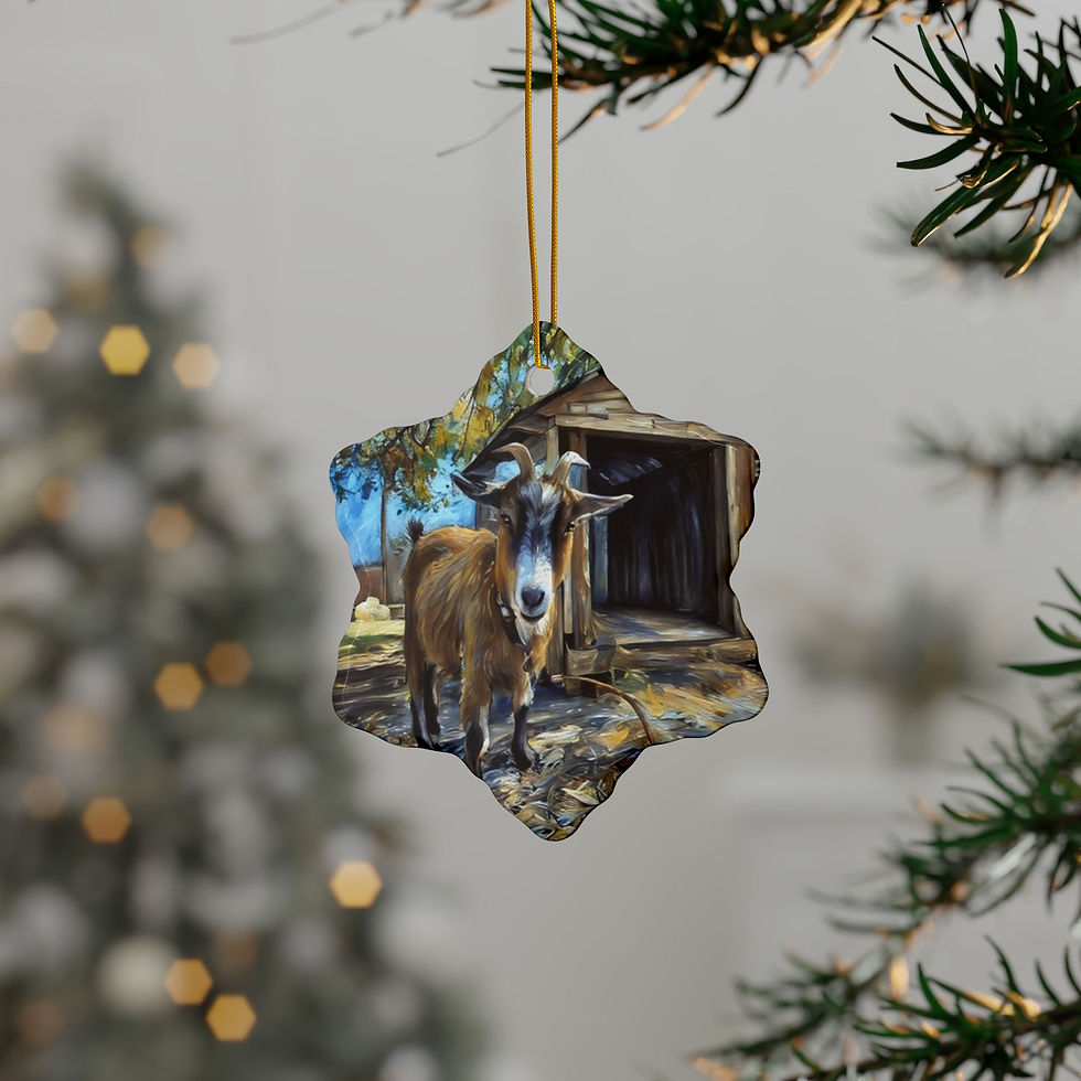 Thumbnail: Mistletoe the Goat Christmas Ornament