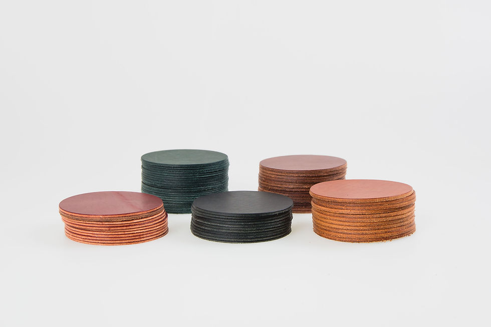 Thumbnail: Glasunderlägg Läder