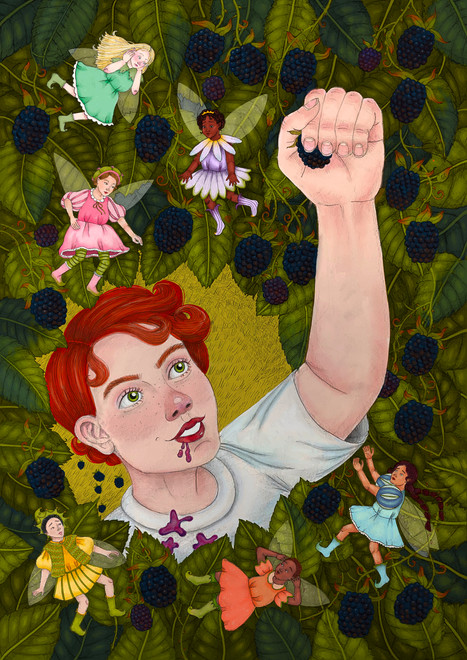 Christy Kate Bennett illustration blackberries blackberry boy fairies fairytale magical children picture book children’s art digital Illustrator