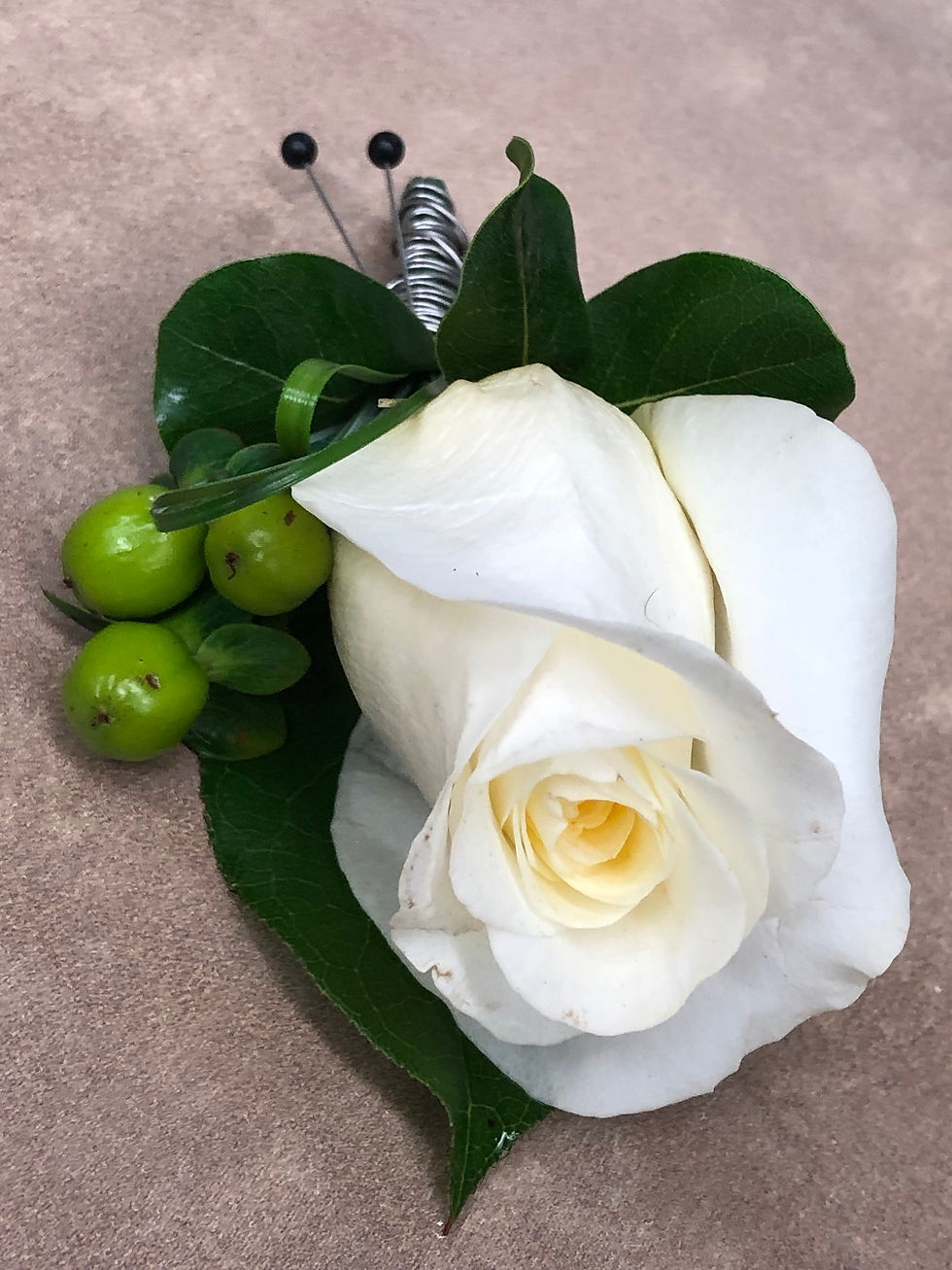 Single Rose Boutonniere $20