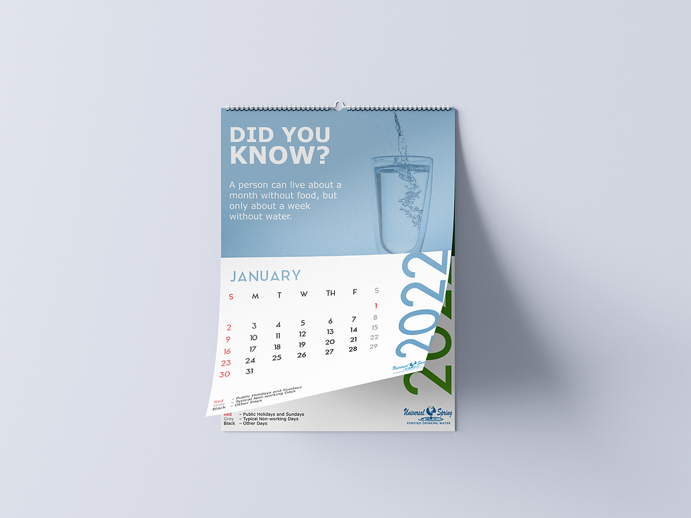 Calendar for Universal Spring