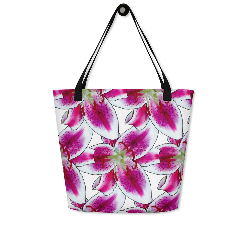 Miniatura: Tiger Lily en rosa, bolsa de asas 16x20