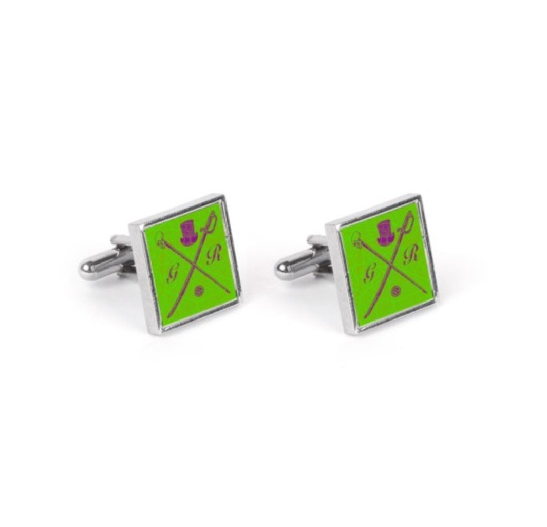 London Street Map Green Cufflinks