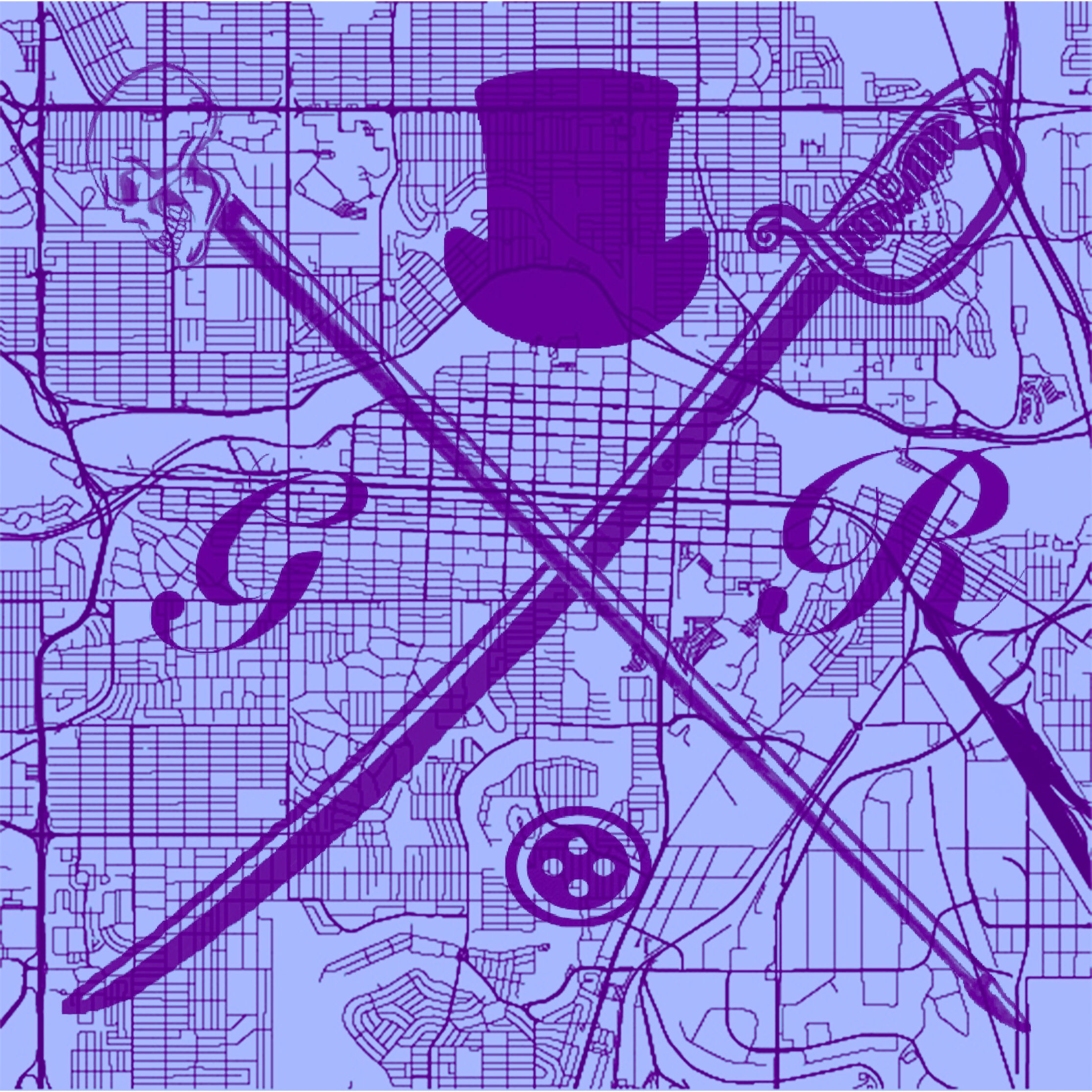 Calgary Street Map Purple