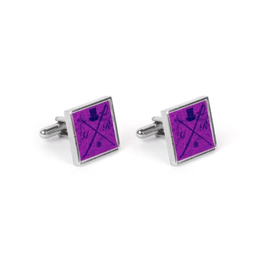London Street Map Magenta Cufflinks