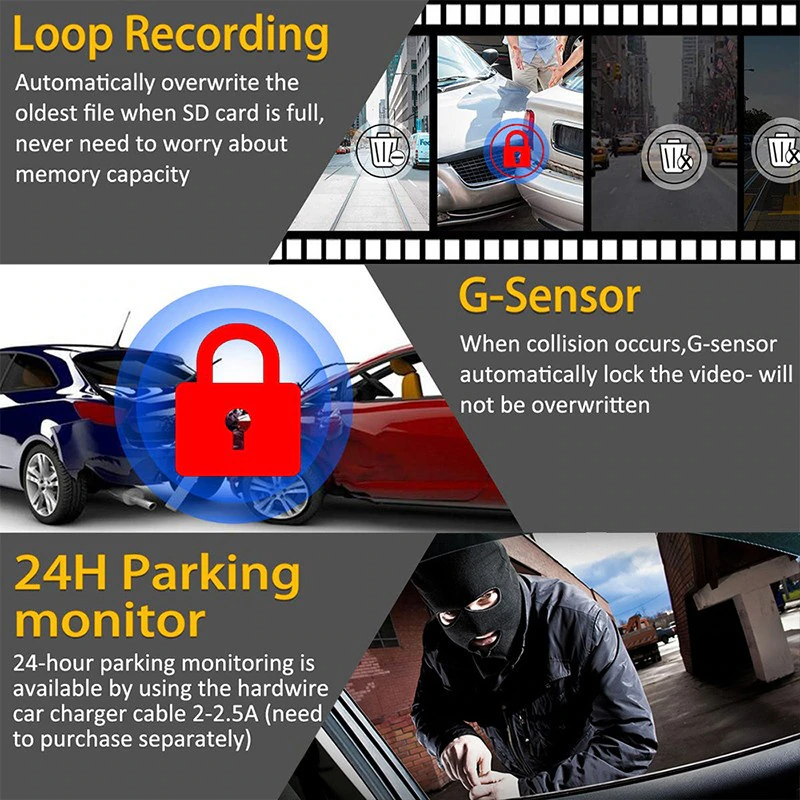 170° WiFi Dash Cam Recorder Car Camera HD 1080P Car DVR Vehicle Video G-Sensor photo 6