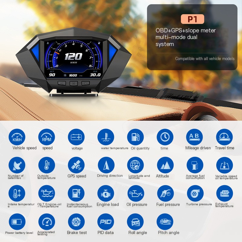 HD LCD Vehicle HUD Head-Up Display photo 2