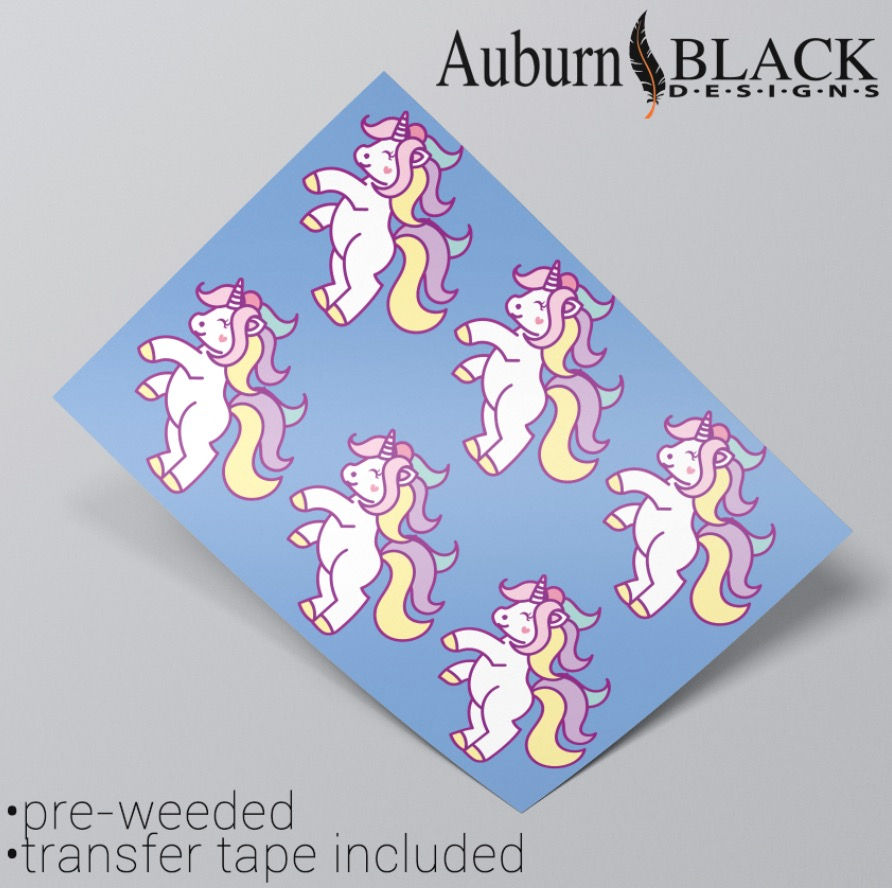Pastel Unicorn Leaping Vinyl Stickers