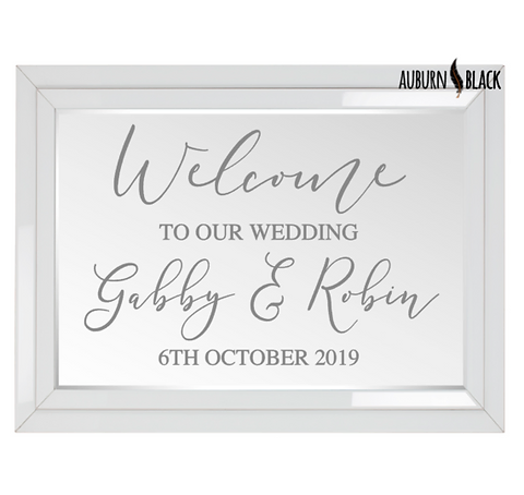 Welcome To Our Wedding Swirl Design Auburnblackdesigns