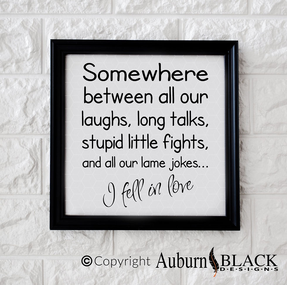 Somewhere between... love vinyl decal quote