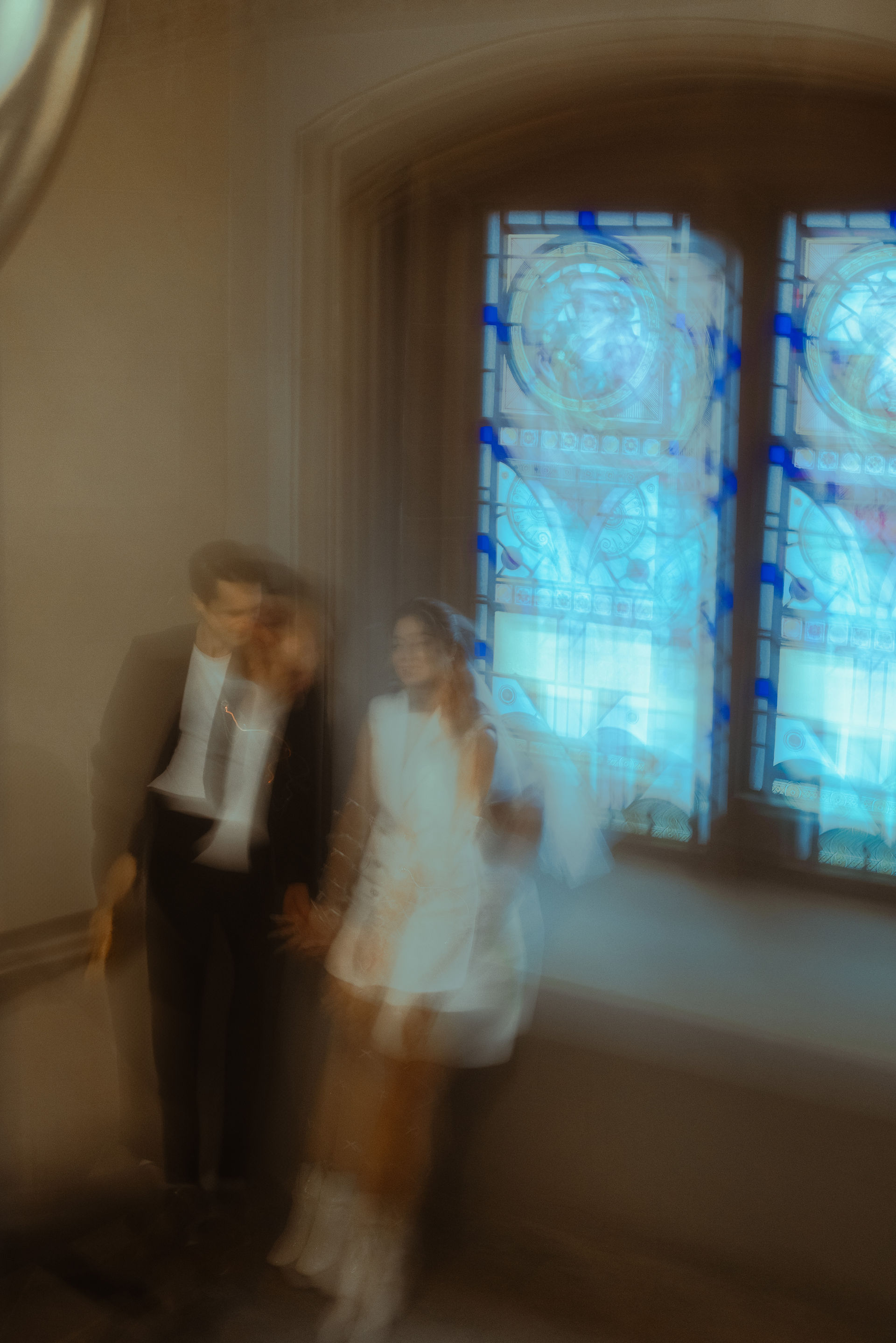 Editorial double exposure wedding photography
