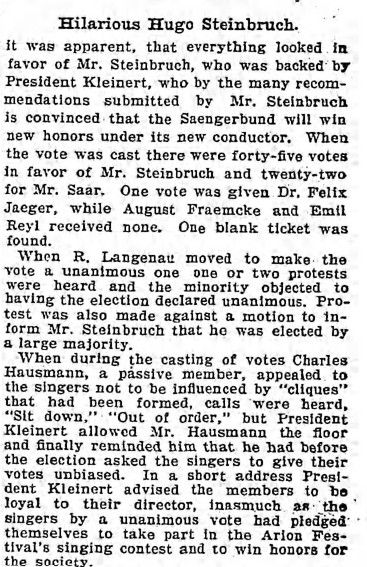 Hilarius Hugo Steinbruch election 1904