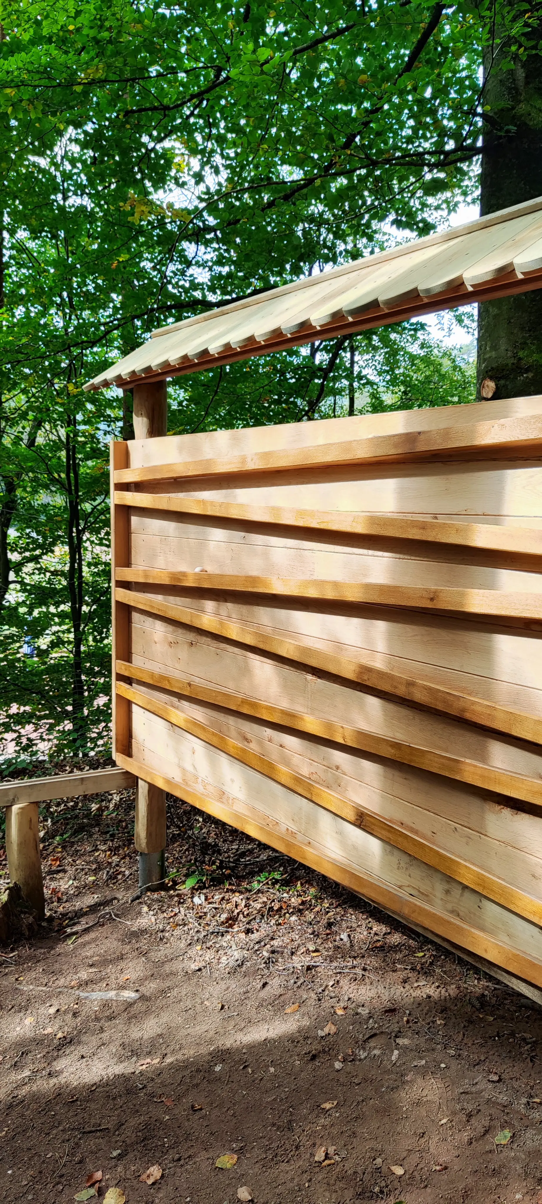 Wandelement der Waldkugelbahn