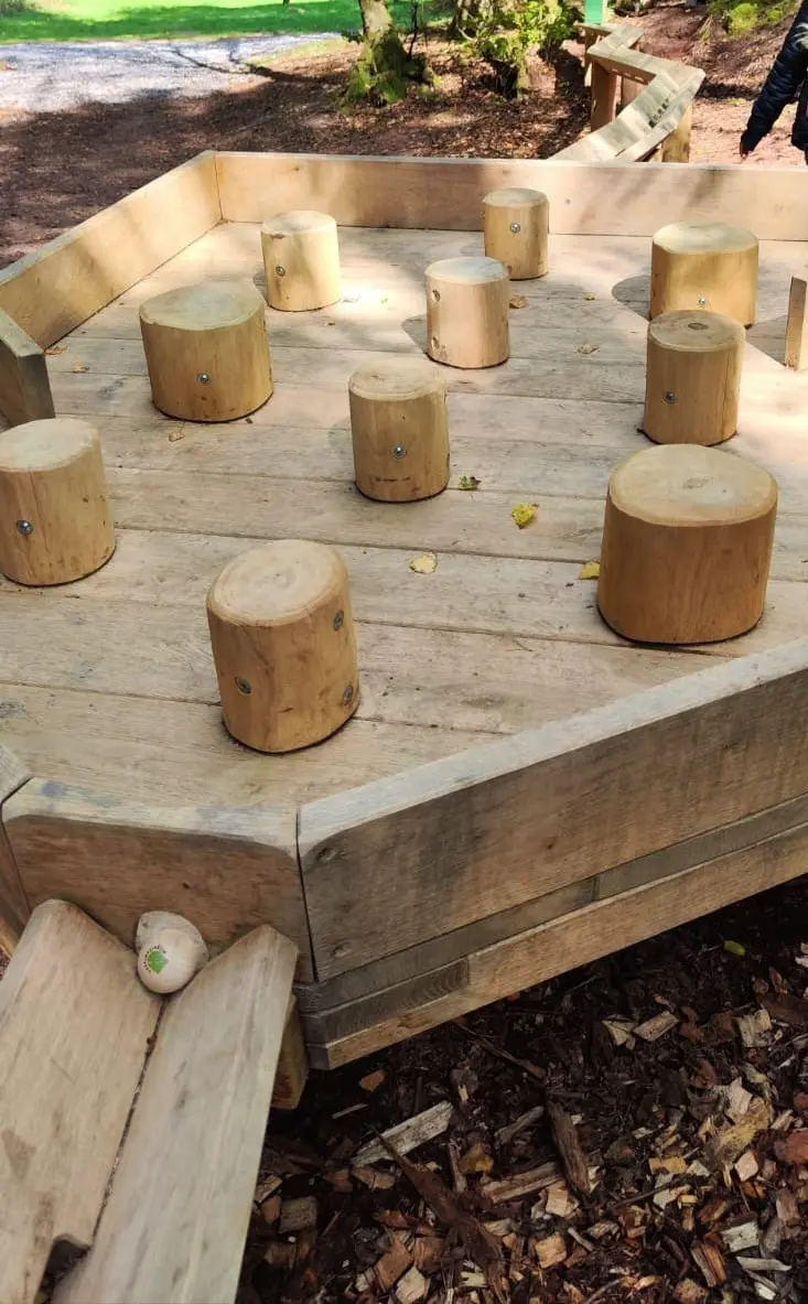 Waldkugelbahn mit großer Kugelfläche