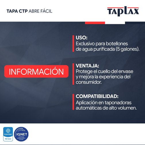 Tapa CTP Abre Fácil Taplax
