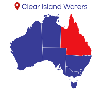 Clear Island Waters identified on a map