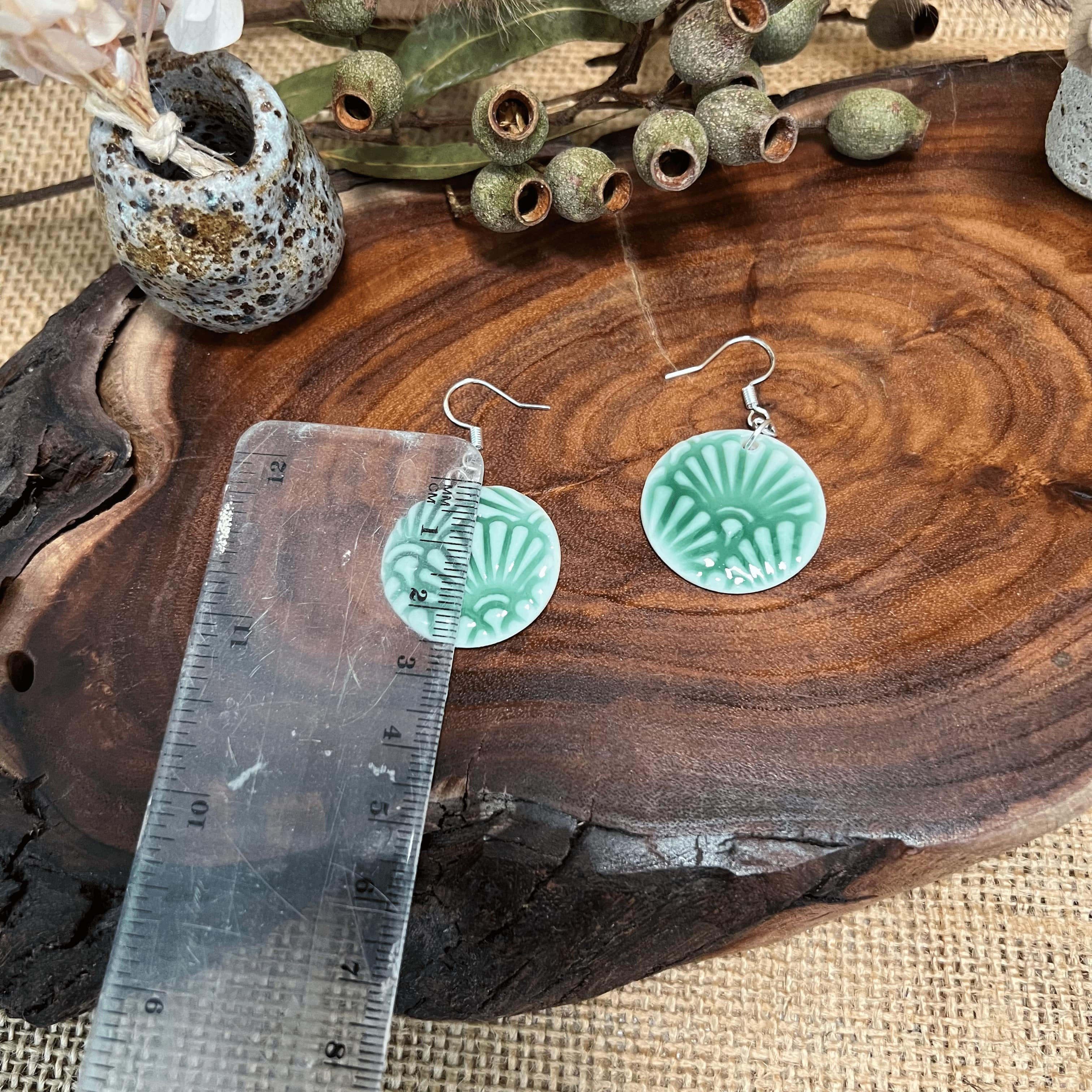 Sea Shell Porcelain Dangle Earrings