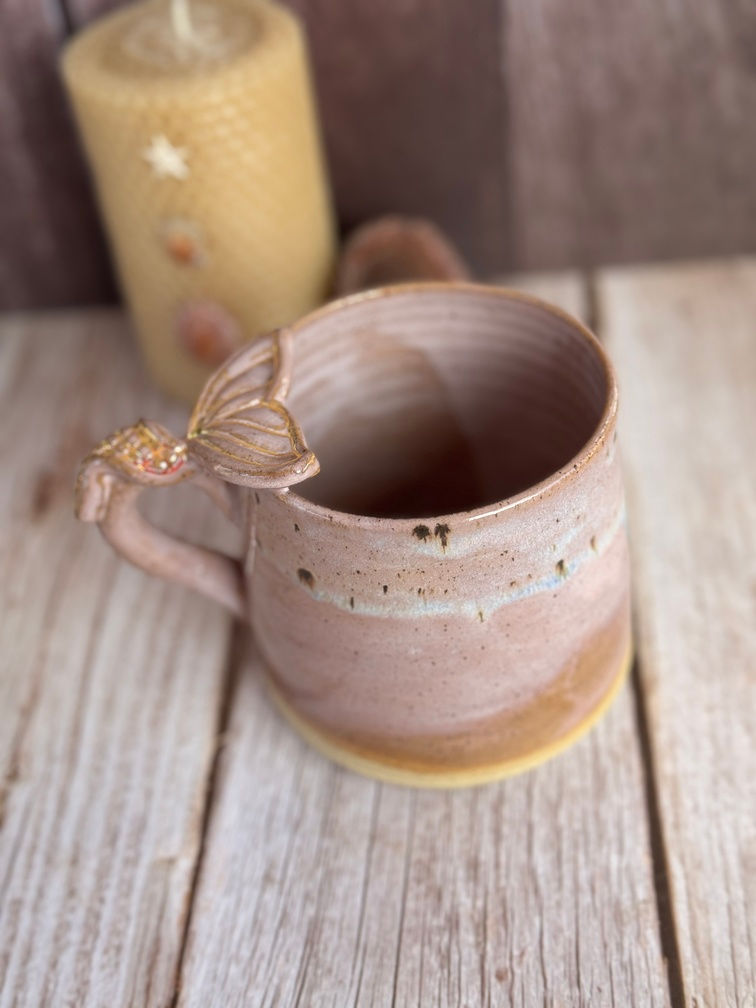 Light purple mermaid tail mug with gold detailing
