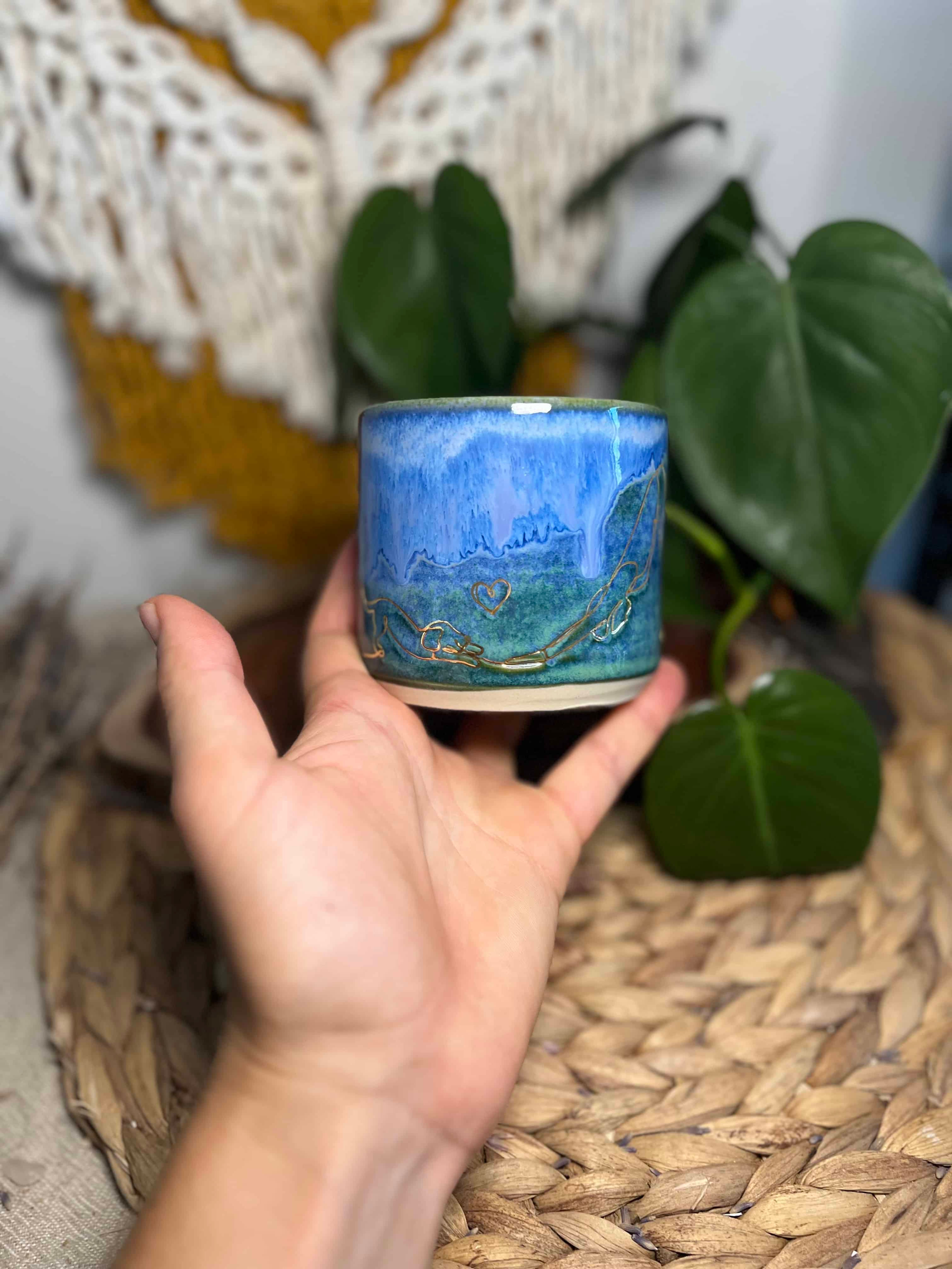 Handmade Ceramic Mug Yoga Downward Facing Dog