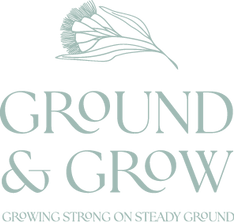 Ground and Grow simple logo with wattle